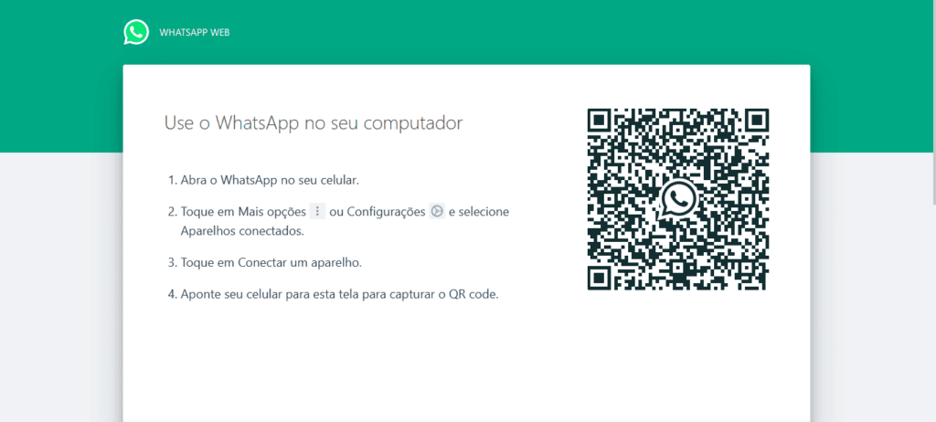 Página inicial WhatsApp Web