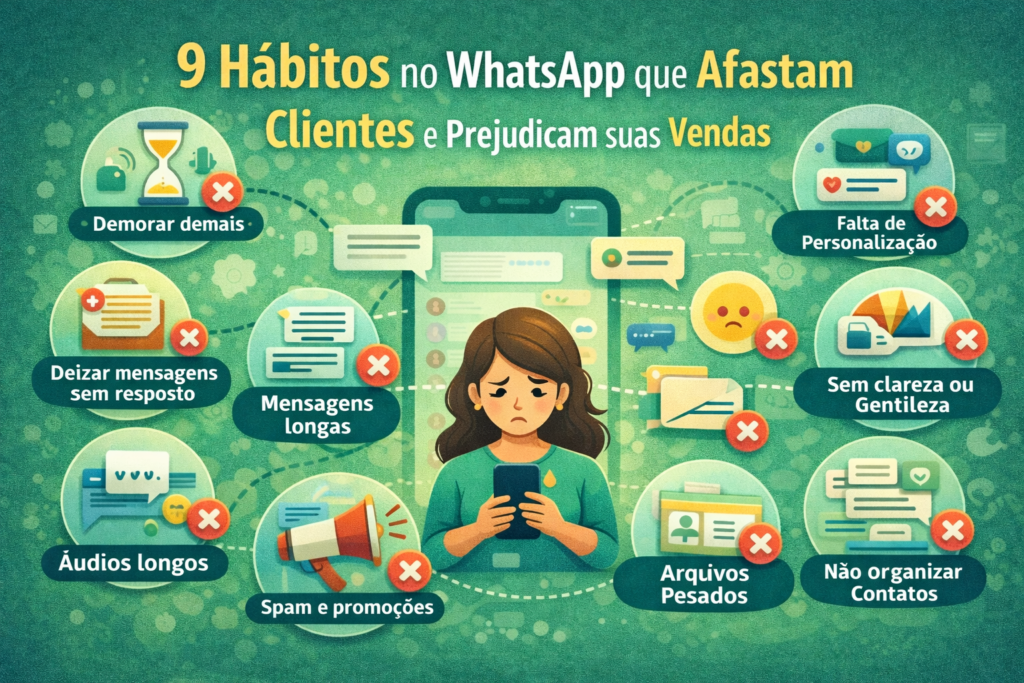 hábitos que afastam clientes no WhatsApp